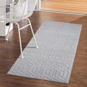 Tapis gris motif géométriques ton sur ton - CIANA Ciana