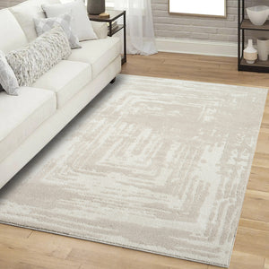 Tapis motif abstrait beige - CIANA Ciana