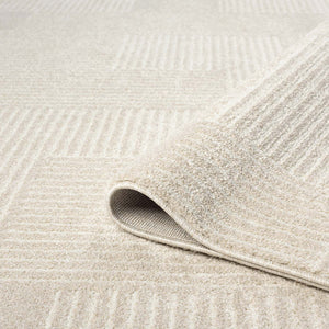 Tapis motif  lignes géométriques beige - CIANA Ciana