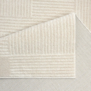 Tapis motif  lignes géométriques beige - CIANA Ciana