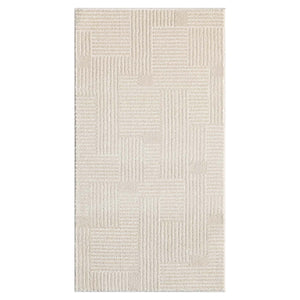 Tapis motif  lignes géométriques beige - CIANA Ciana