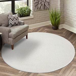 Tapis motif  lignes géométriques beige - CIANA Ciana