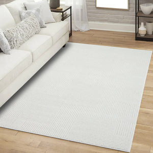 Tapis motif  lignes géométriques beige - CIANA Ciana