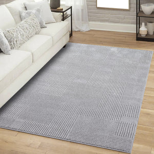 Tapis motif  lignes géométriques gris - CIANA Ciana