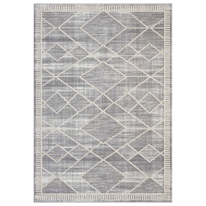 Tapis gris motif géométrique - CIANA Ciana