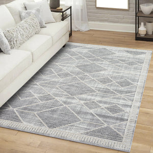 Tapis gris motif géométrique - CIANA Ciana