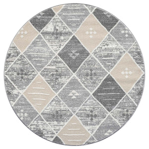 Tapis à motif géométrique losange gris - CIANA Ciana