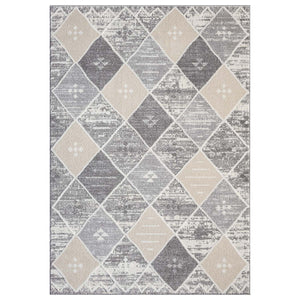 Tapis à motif géométrique losange gris - CIANA Ciana