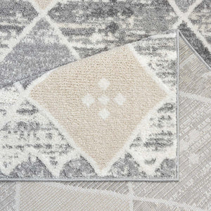 Tapis à motif géométrique losange gris - CIANA Ciana