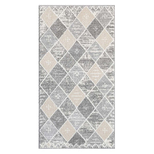 Tapis à motif géométrique losange gris - CIANA Ciana