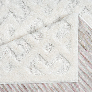 Tapis motif discret en relief crème - MADI Madi