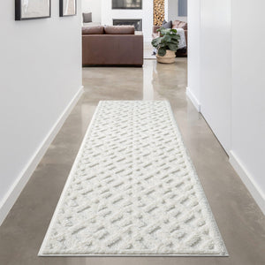 Tapis motif discret en relief crème - MADI Madi