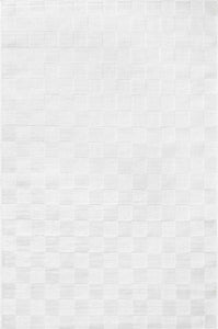 Tapis rectangulaire en motif damier blanc ton sur ton indoor/outdoor - GARDEN Garden