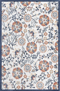 Tapis rectangulaire blanc aux motifs fleuris colorés indoor/outdoor - GARDEN Garden