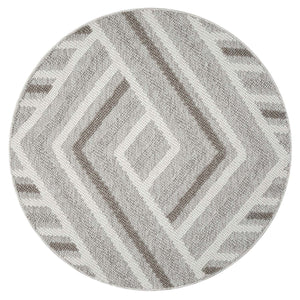 Tapis beige effet laine bouclée motif géométrique - LANA Lana