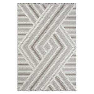 Tapis beige effet laine bouclée motif géométrique - LANA Lana