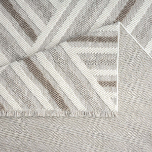 Tapis beige effet laine bouclée motif géométrique - LANA Lana