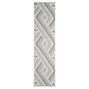 Tapis beige effet laine bouclée motif géométrique - LANA Lana