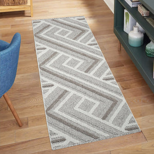 Tapis beige effet laine bouclée motif géométrique - LANA Lana