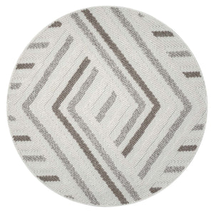 Tapis Crème effet laine bouclée motif géométrique - LANA Lana