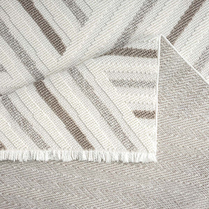 Tapis Crème effet laine bouclée motif géométrique - LANA Lana