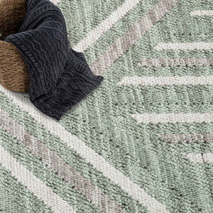 Tapis Vert effet laine bouclée motif géométrique - LANA Lana