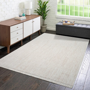 Tapis effet laine bouclée crème uni - LANA Lana