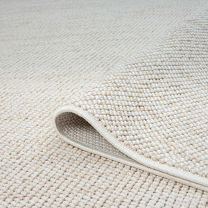 Tapis effet laine bouclée crème uni - LANA Lana