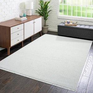 Tapis effet laine bouclée gris uni - LANA Lana