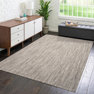 Tapis effet laine bouclée taupe uni - LANA Lana