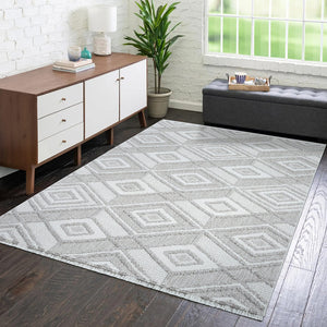 Tapis motif géométrique losange beige - LANA Lana