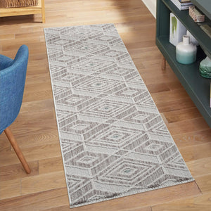 Tapis motif géométrique losange vert - LANA Lana