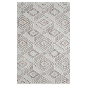 Tapis motif géométrique losange terracotta - LANA Lana