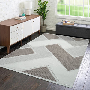 Tapis beige à motif géométrique - LANA Lana