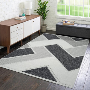 Tapis gris à motif géométrique - LANA Lana