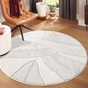 Tapis gris à motif végétal - ELENE Elene