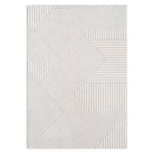 Tapis gris à motif géométrique en relief - ELENE Elene