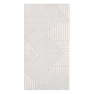 Tapis gris à motif géométrique en relief - ELENE Elene