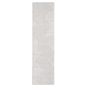 Tapis gris à motif géométrique en relief - ELENE Elene