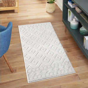 Tapis crème à motif géométrique losange - ELENE Elene