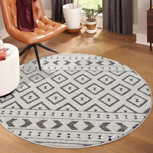 Tapis gris à motif géométrique losange - ELENE Elene