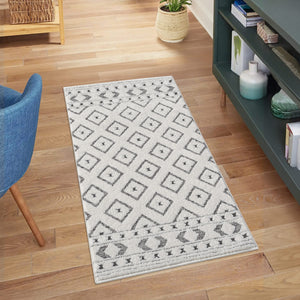 Tapis gris à motif géométrique losange - ELENE Elene