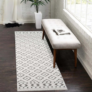 Tapis gris à motif géométrique losange - ELENE Elene