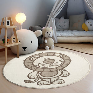 Tapis enfant lion crème - CAMY Camy