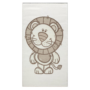 Tapis enfant lion crème - CAMY Camy