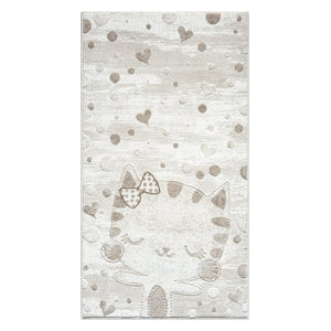 Tapis enfant chat crème - CAMY Camy