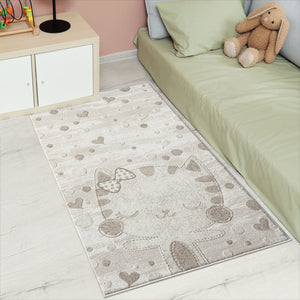 Tapis enfant chat crème - CAMY Camy