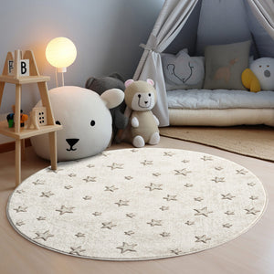 Tapis enfant crème étoile - CAMY Camy