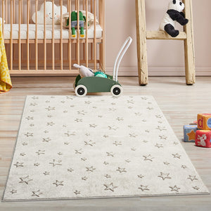 Tapis enfant crème étoile - CAMY Camy