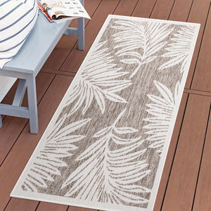 Tapis extérieur et intérieur beige à motif végétal - COSTA Costa